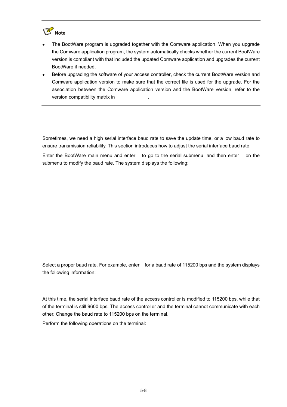 Modifying serial interface parameters | H3C Technologies H3C WX5000 Series Access Controllers User Manual | Page 48 / 85