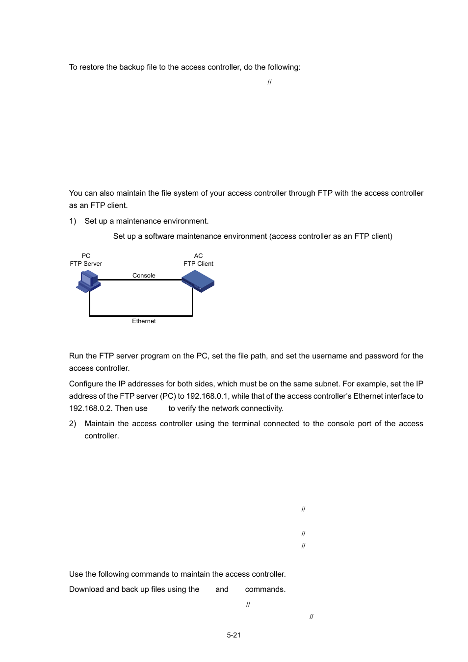 The access controller as an ftp client | H3C Technologies H3C WX5000 Series Access Controllers User Manual | Page 61 / 85