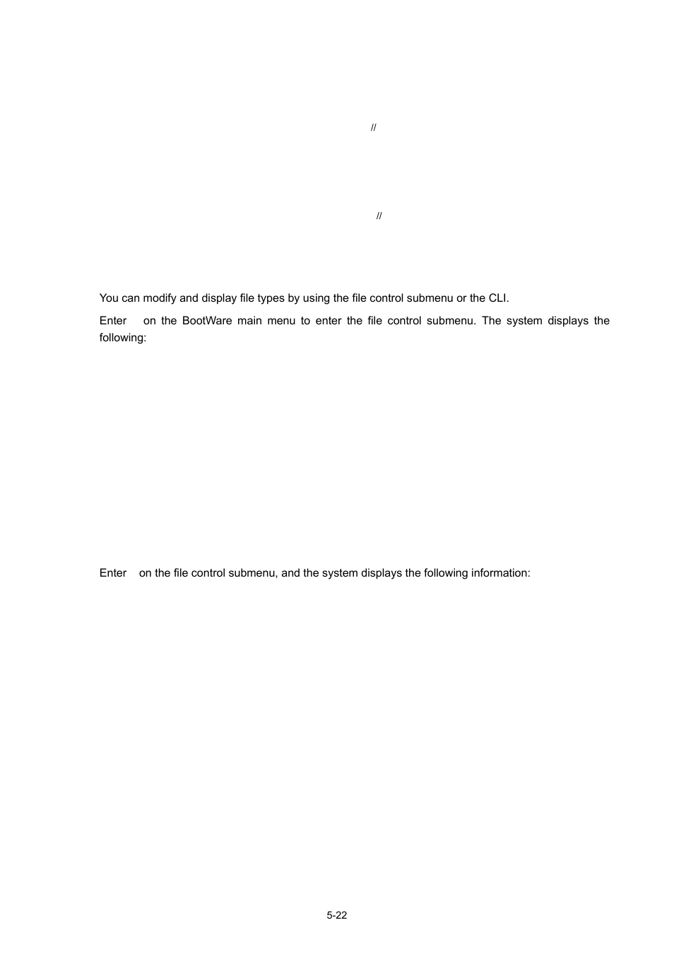 Maintaining application and configuration files, Displaying all files, Displaying all files on bootware menu | Displaying all files on the cli | H3C Technologies H3C WX5000 Series Access Controllers User Manual | Page 62 / 85