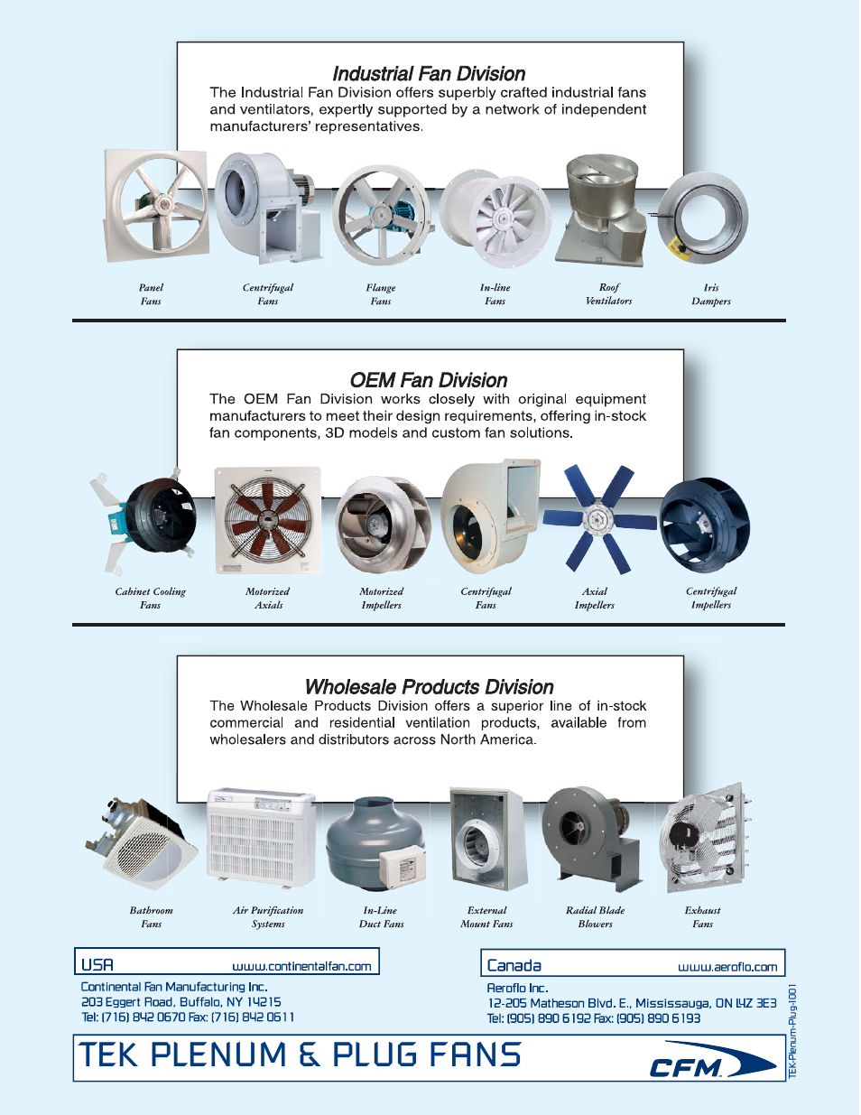 Tek plenum & plug fans | CFM TEK450H-H4 User Manual | Page 4 / 4