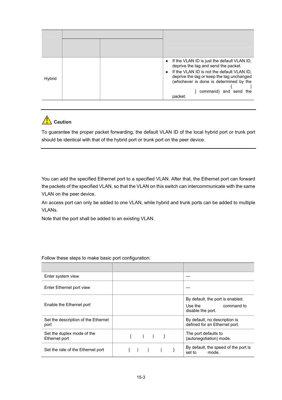 Adding an ethernet port to specified vlans, Configuring ethernet ports, Making basic port configuration | Adding an ethernet port to specified vlans -3 | H3C Technologies H3C WX3000 Series Unified Switches User Manual | Page 118 / 686