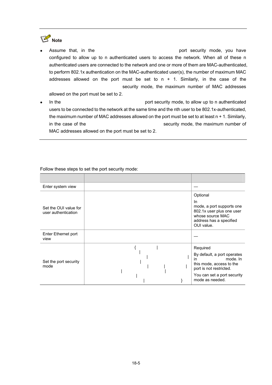 Setting the port security mode | H3C Technologies H3C WX3000 Series Unified Switches User Manual | Page 146 / 686