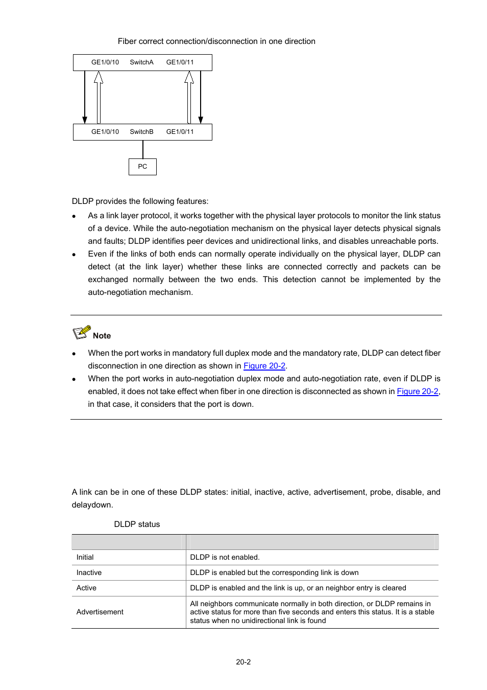 Dldp fundamentals, Dldp status | H3C Technologies H3C WX3000 Series Unified Switches User Manual | Page 155 / 686