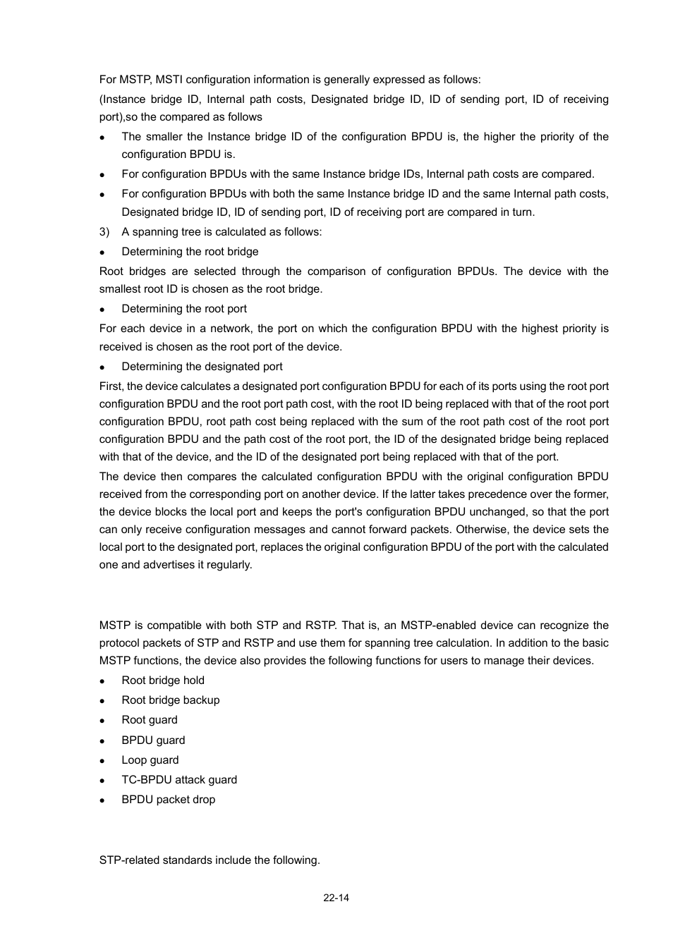 Mstp implementation on the device, Stp-related standards | H3C Technologies H3C WX3000 Series Unified Switches User Manual | Page 183 / 686