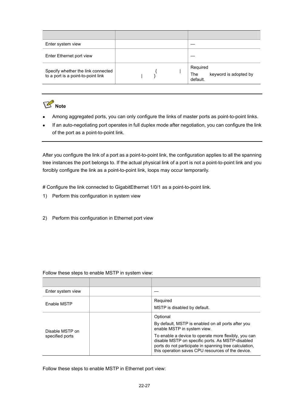 Configuration example, Enabling mstp, Configuration procedure | H3C Technologies H3C WX3000 Series Unified Switches User Manual | Page 196 / 686