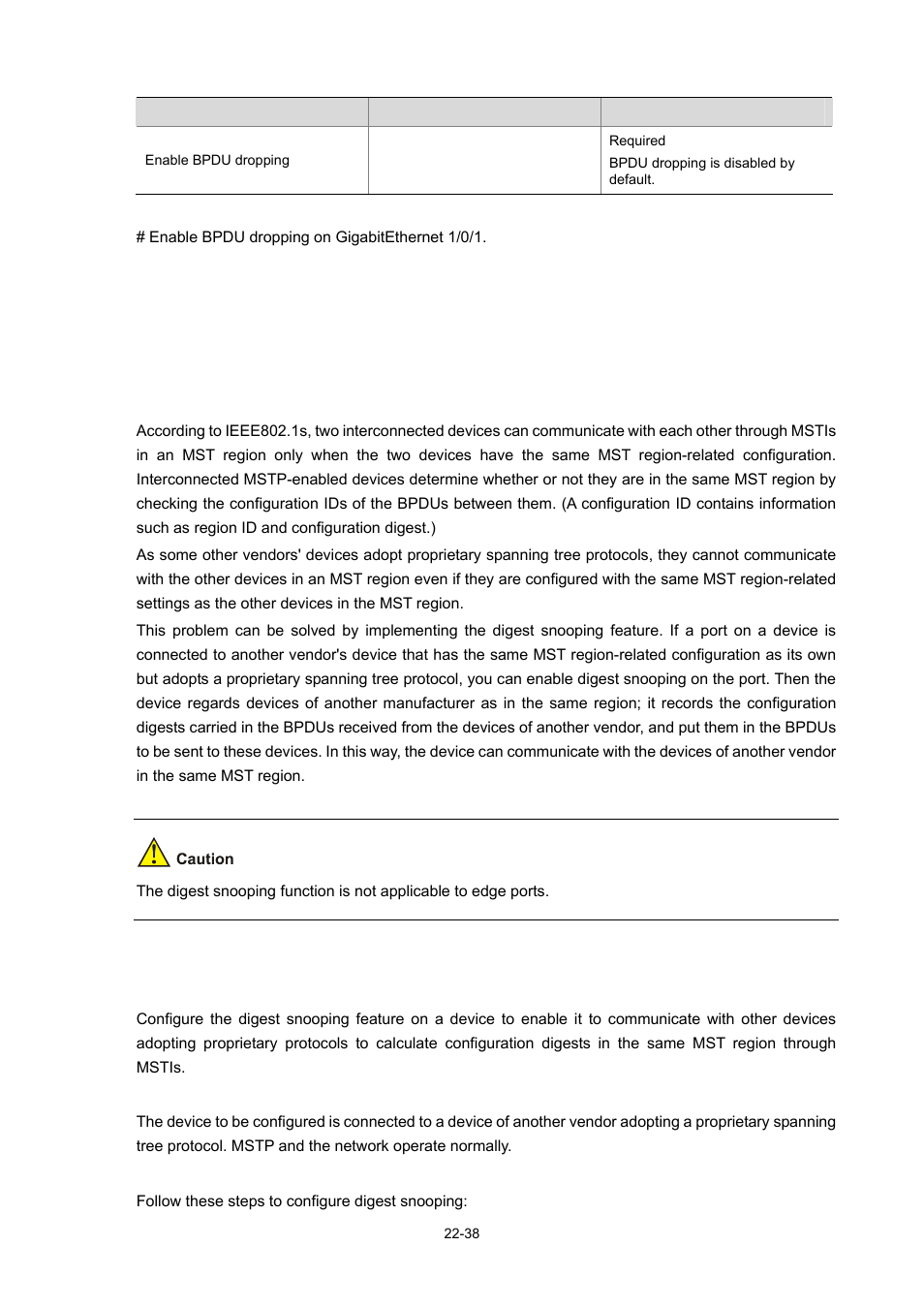 Configuring digest snooping, Introduction, Configuration prerequisites | Configuration procedure, 38 configuring digest snooping | H3C Technologies H3C WX3000 Series Unified Switches User Manual | Page 207 / 686