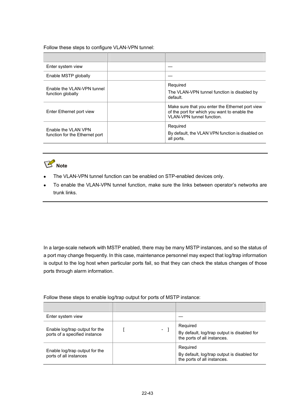 Configuring vlan-vpn tunnel, Stp maintenance configuration, Introduction | Configuring vlan-vpn tunnel -43 | H3C Technologies H3C WX3000 Series Unified Switches User Manual | Page 212 / 686