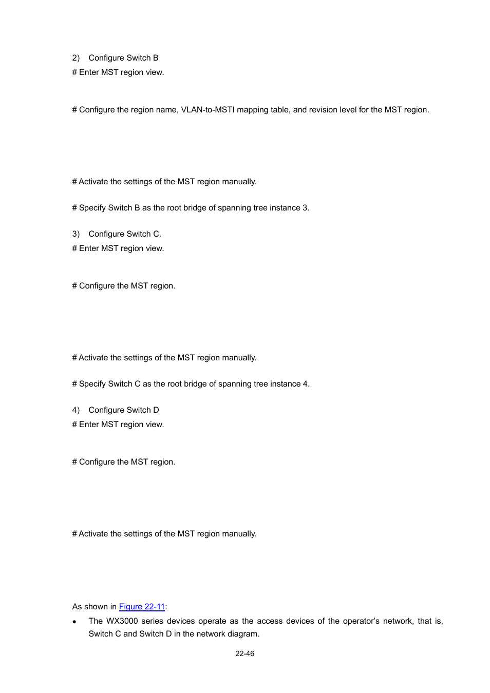 Vlan-vpn tunnel configuration example, Network requirements, Vlan-vpn tunnel configuration example -46 | H3C Technologies H3C WX3000 Series Unified Switches User Manual | Page 215 / 686