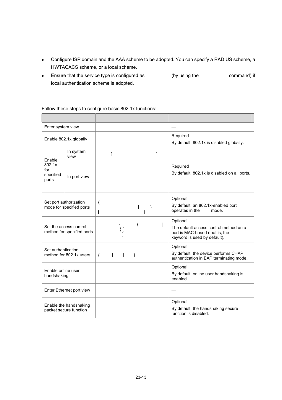 Basic 802.1x configuration, Configuration prerequisites, Configuring basic 802.1x functions | 13 configuring basic 802.1x functions -13 | H3C Technologies H3C WX3000 Series Unified Switches User Manual | Page 230 / 686