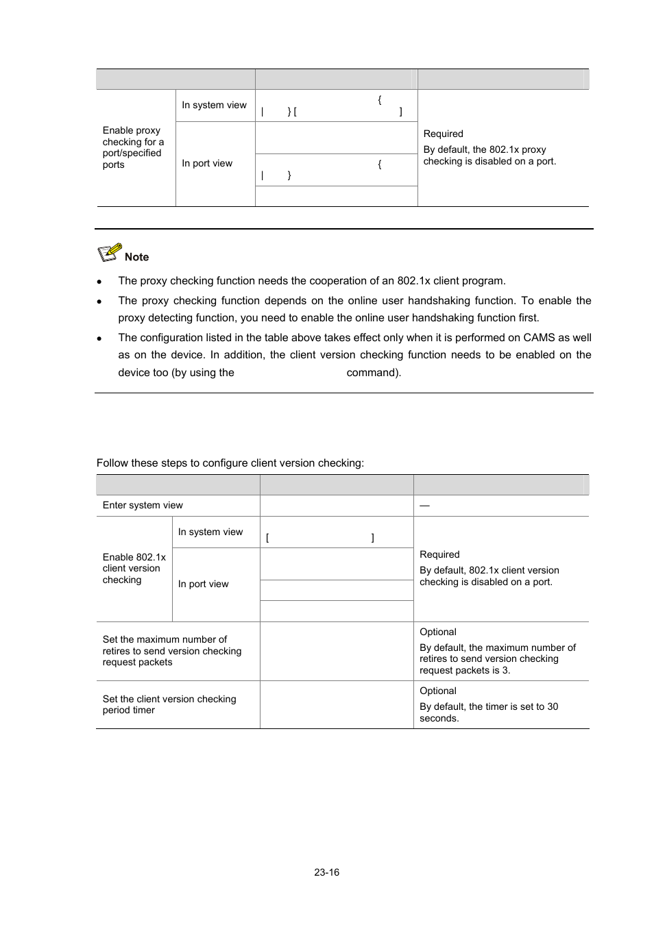 Configuring client version checking, Configuring client version checking -16 | H3C Technologies H3C WX3000 Series Unified Switches User Manual | Page 233 / 686
