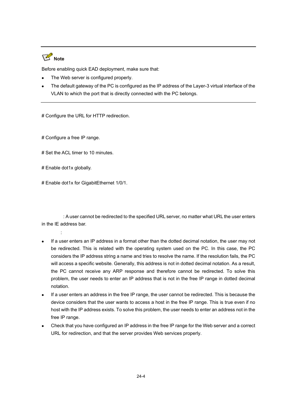 Configuration procedure, Troubleshooting | H3C Technologies H3C WX3000 Series Unified Switches User Manual | Page 242 / 686