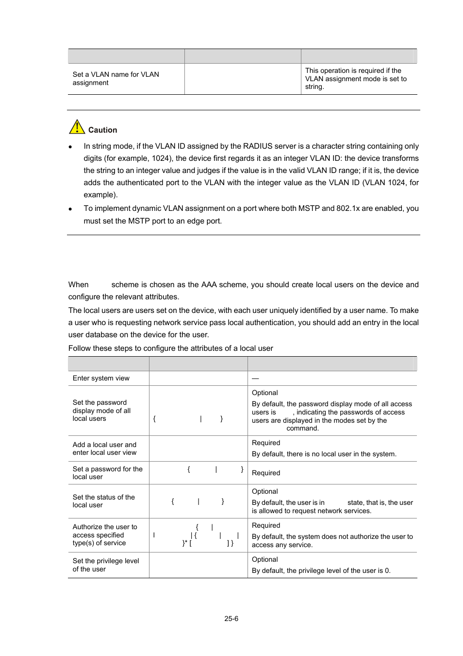 Configuring the attributes of a local user, Configuring the attributes of a local user -6 | H3C Technologies H3C WX3000 Series Unified Switches User Manual | Page 258 / 686