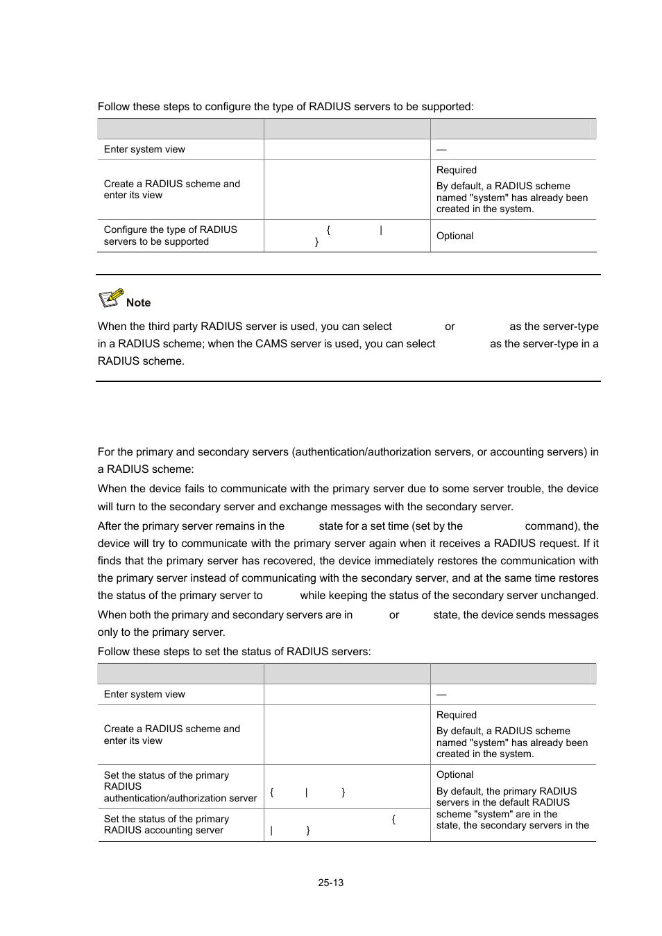 Configuring the status of radius servers | H3C Technologies H3C WX3000 Series Unified Switches User Manual | Page 265 / 686