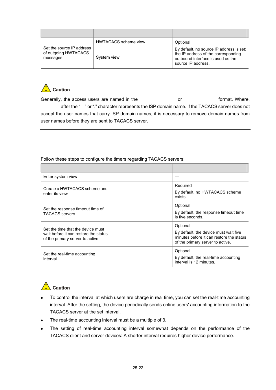 Configuring the timers regarding tacacs servers | H3C Technologies H3C WX3000 Series Unified Switches User Manual | Page 274 / 686