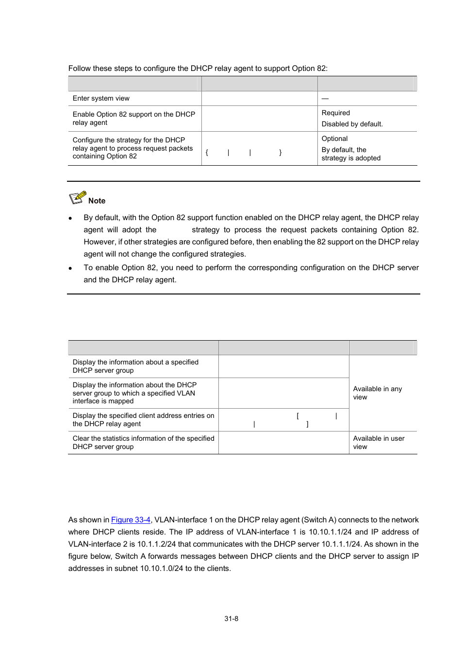 Dhcp relay agent configuration example | H3C Technologies H3C WX3000 Series Unified Switches User Manual | Page 312 / 686