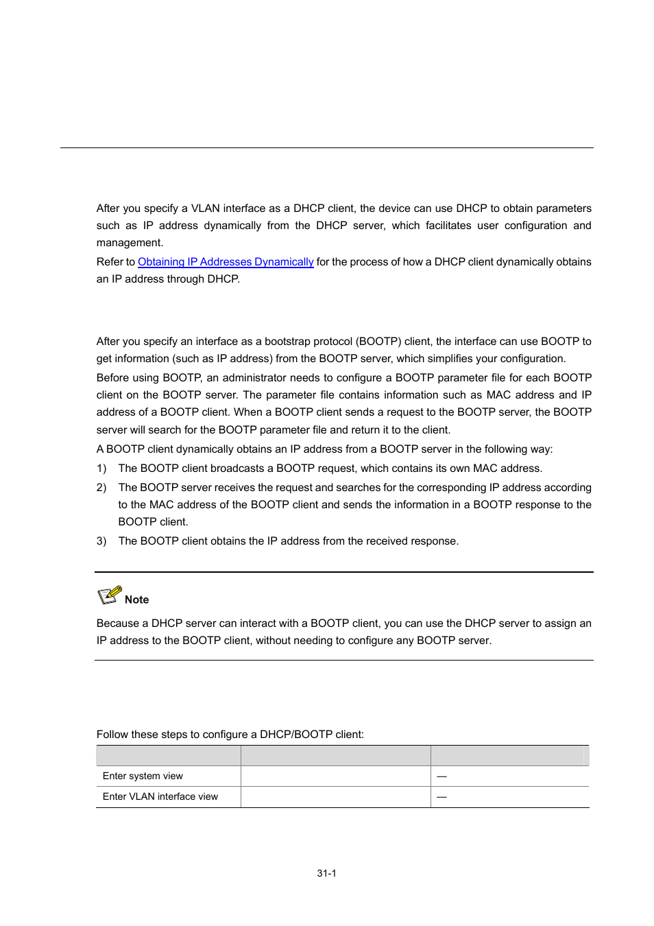 35 dhcp/bootp client configuration, Introduction to dhcp client, Introduction to bootp client | Configuring a dhcp/bootp client, 1 introduction to bootp client, 1 configuring a dhcp/bootp client, Dhcp/bootp client configuration | H3C Technologies H3C WX3000 Series Unified Switches User Manual | Page 327 / 686