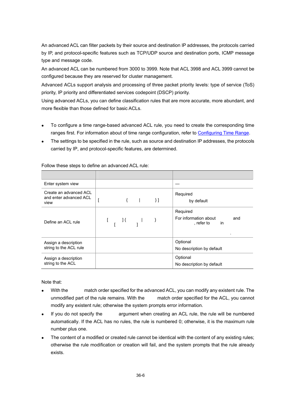 Configuring advanced acl | H3C Technologies H3C WX3000 Series Unified Switches User Manual | Page 335 / 686