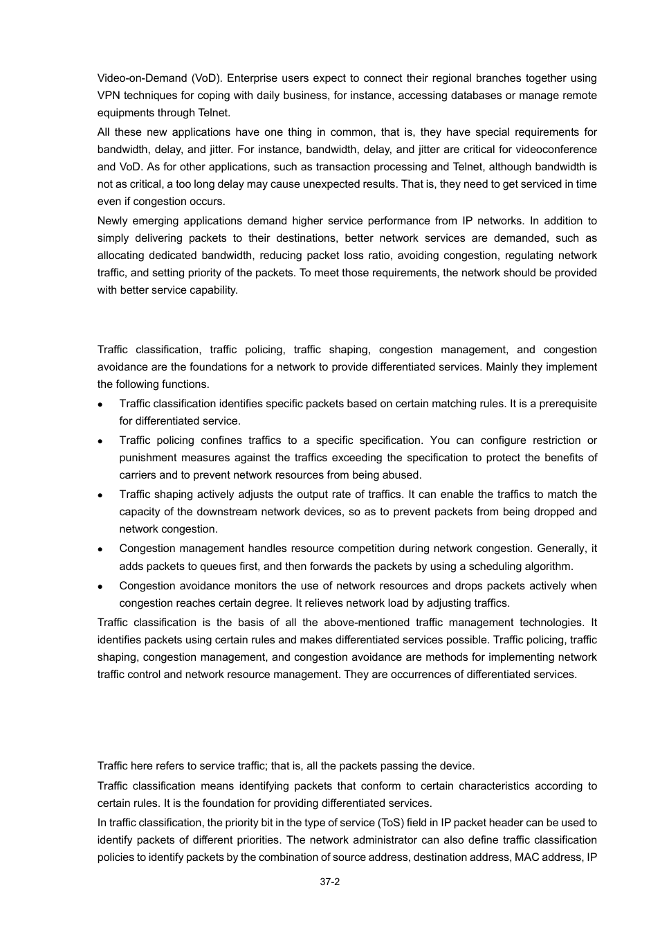 Major traffic control techniques, Qos supported by devices, Traffic classification | H3C Technologies H3C WX3000 Series Unified Switches User Manual | Page 346 / 686