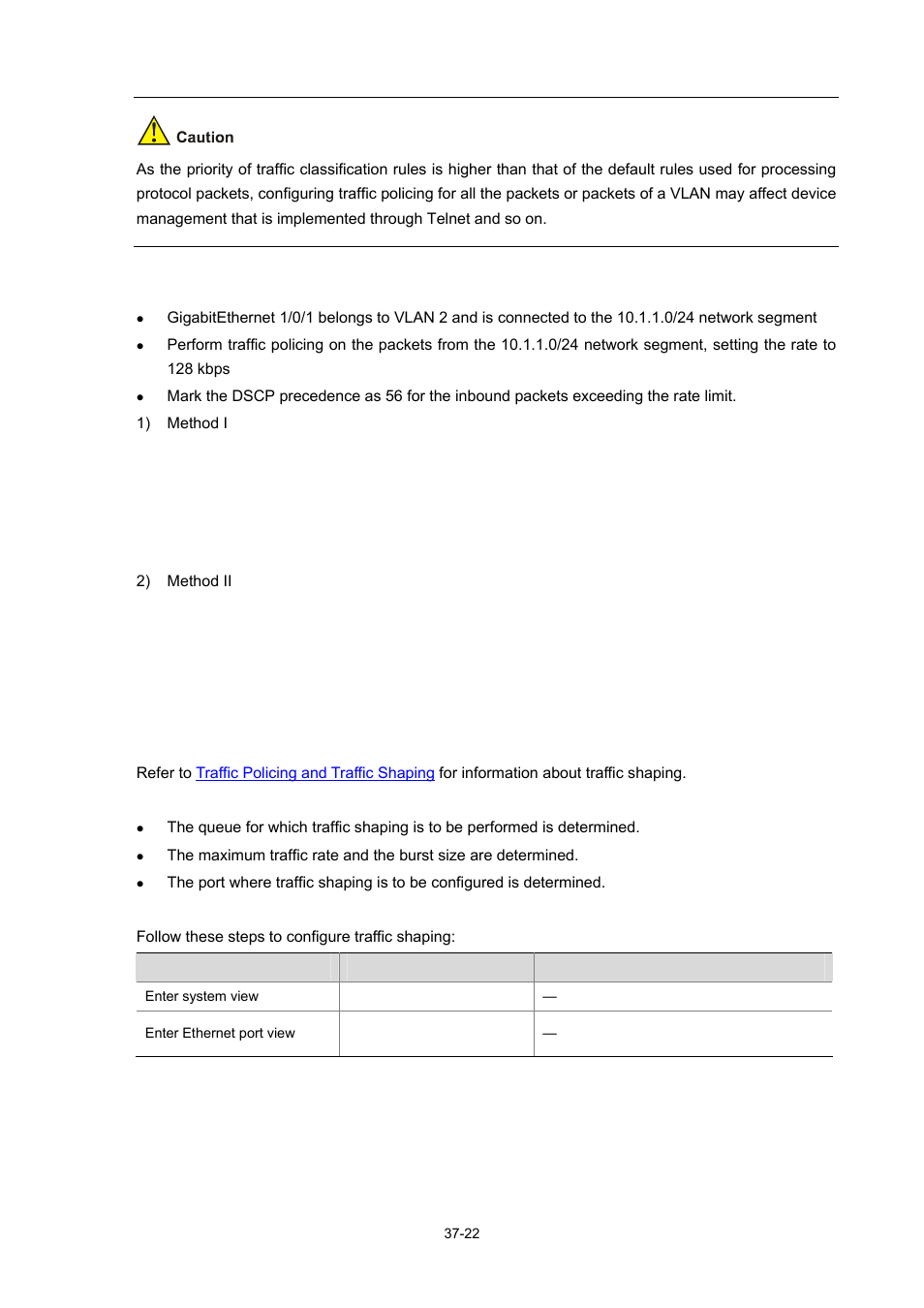 Configuring traffic shaping | H3C Technologies H3C WX3000 Series Unified Switches User Manual | Page 366 / 686