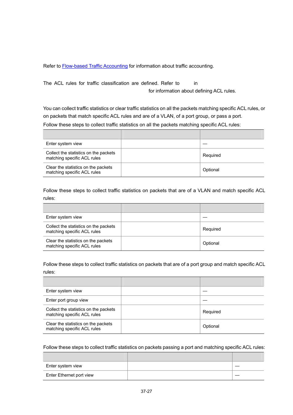 Collecting/clearing traffic statistics | H3C Technologies H3C WX3000 Series Unified Switches User Manual | Page 371 / 686