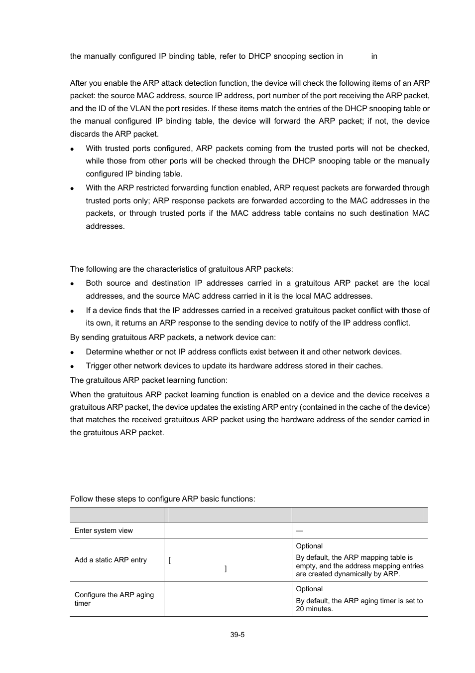 Introduction to gratuitous arp, Configuring arp, Configuring arp basic functions | H3C Technologies H3C WX3000 Series Unified Switches User Manual | Page 400 / 686