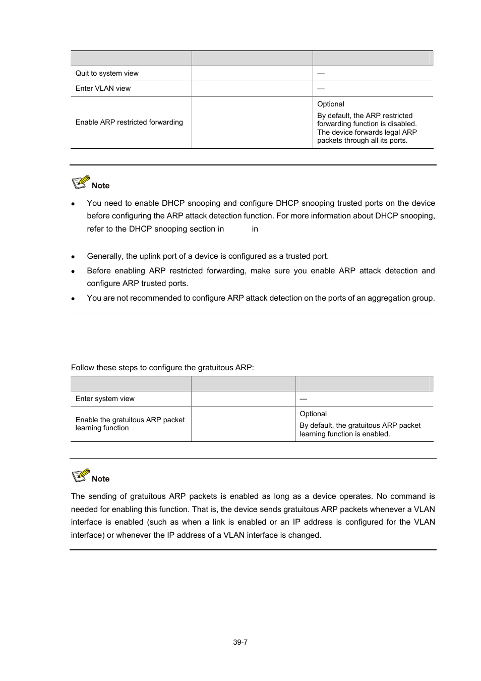 Configuring gratuitous arp | H3C Technologies H3C WX3000 Series Unified Switches User Manual | Page 402 / 686