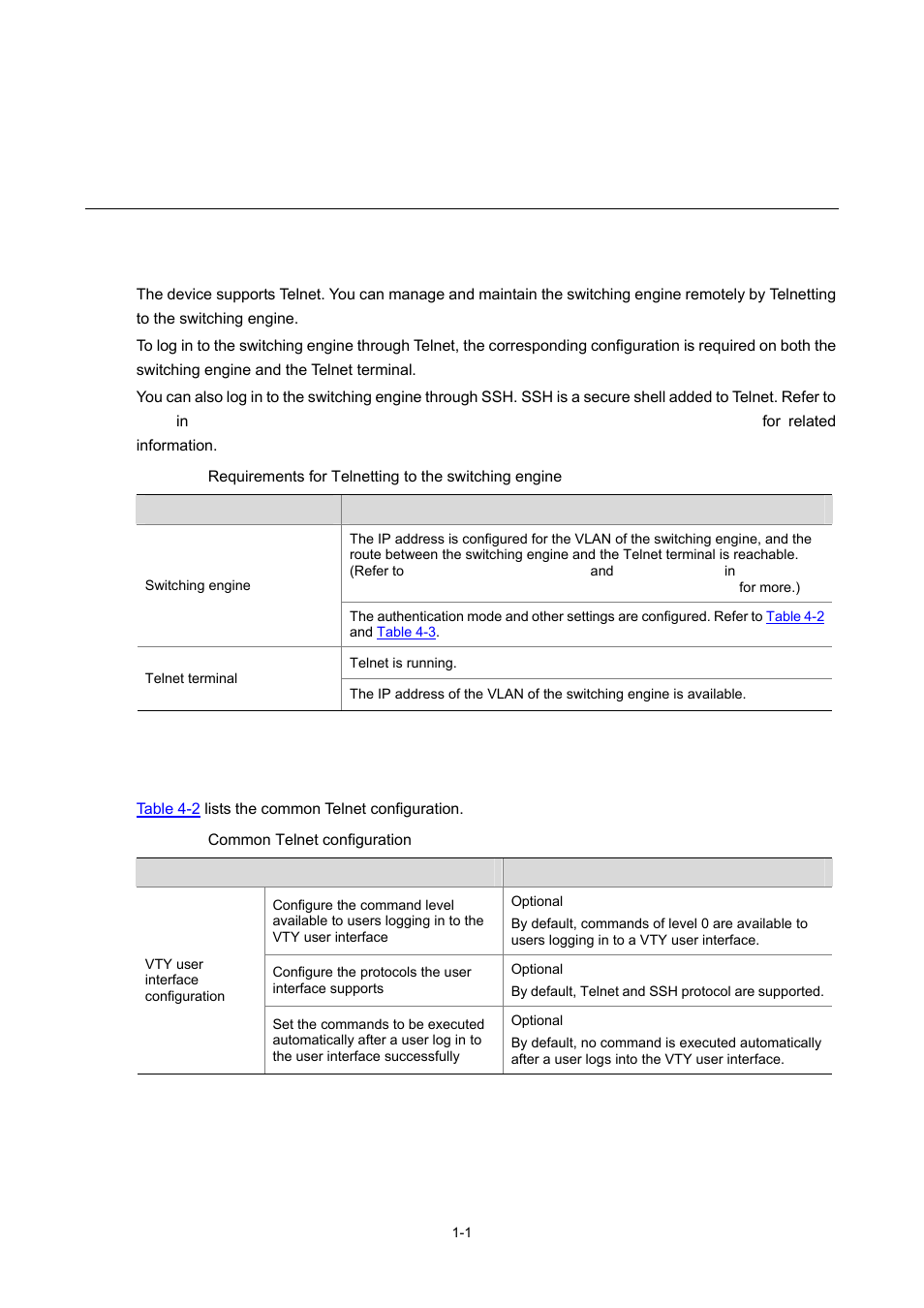 4 logging in through telnet, Introduction, Common configuration | Logging in through telnet | H3C Technologies H3C WX3000 Series Unified Switches User Manual | Page 41 / 686