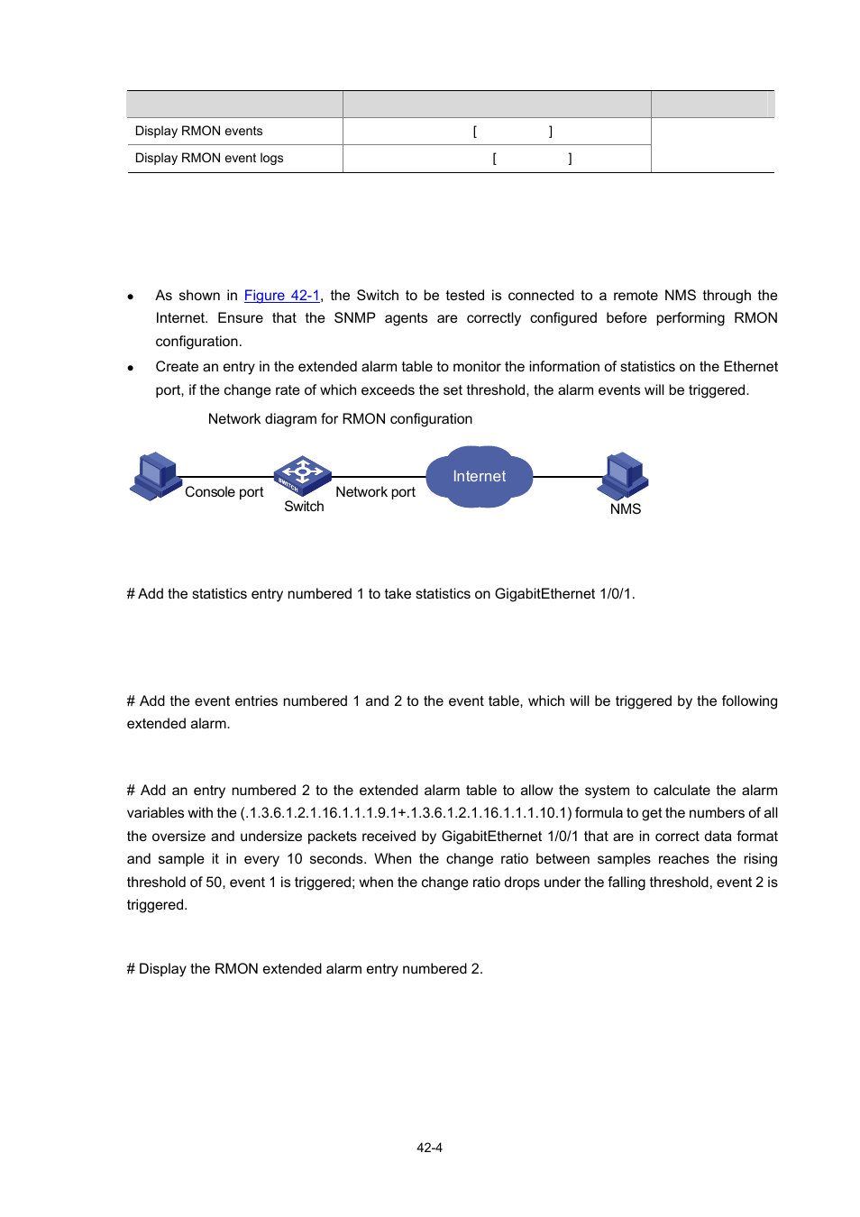 Rmon configuration examples | H3C Technologies H3C WX3000 Series Unified Switches User Manual | Page 416 / 686