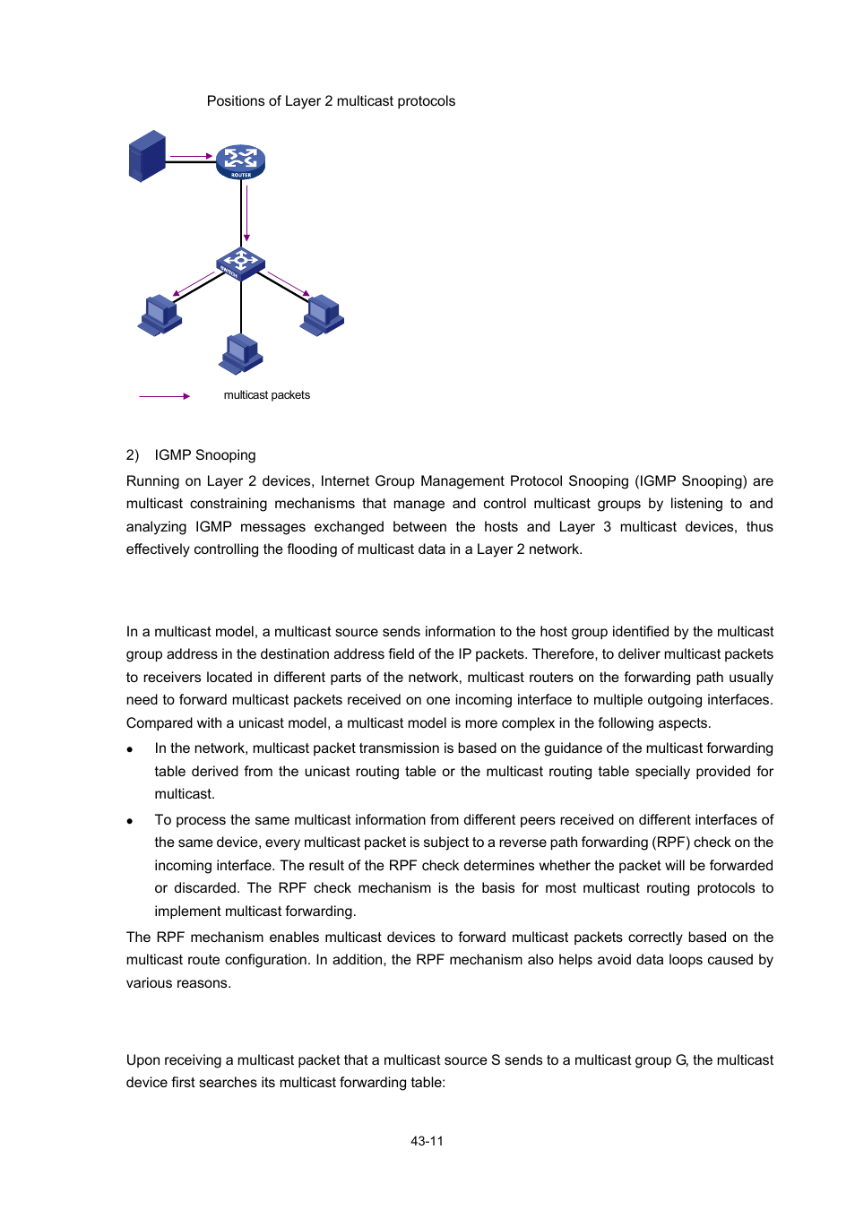Multicast packet forwarding mechanism, Implementation of the rpf mechanism, Implementation of the rpf mechanism -11 | H3C Technologies H3C WX3000 Series Unified Switches User Manual | Page 428 / 686