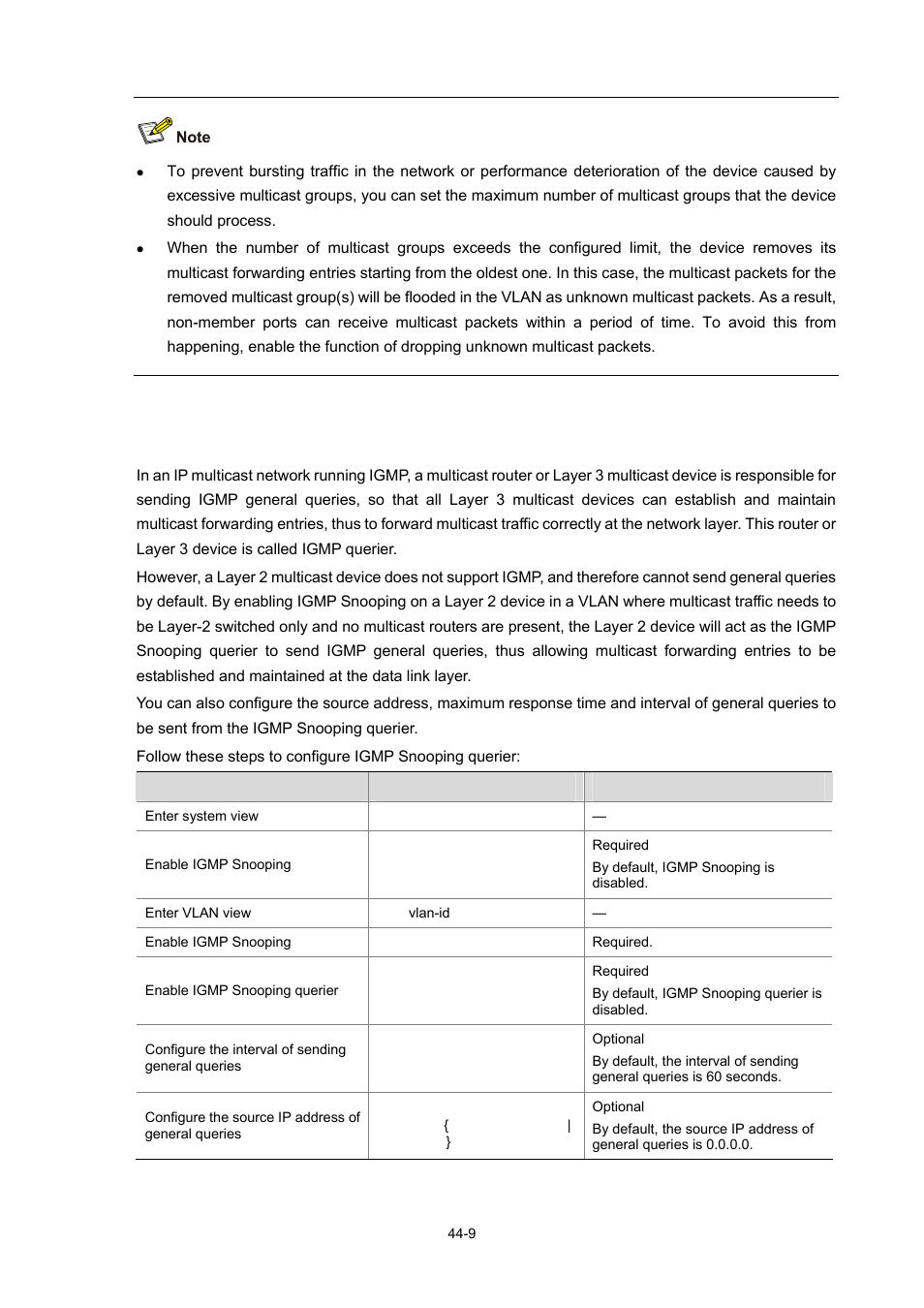 Configuring igmp querier | H3C Technologies H3C WX3000 Series Unified Switches User Manual | Page 439 / 686