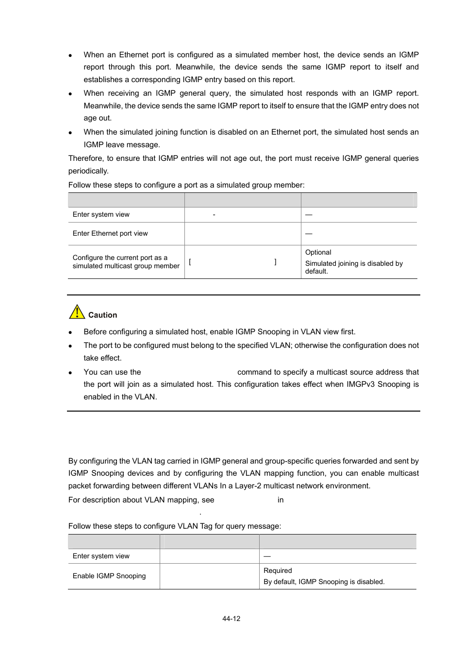 Configuring a vlan tag for query messages, Configuring a vlan tag for query messages -12 | H3C Technologies H3C WX3000 Series Unified Switches User Manual | Page 442 / 686