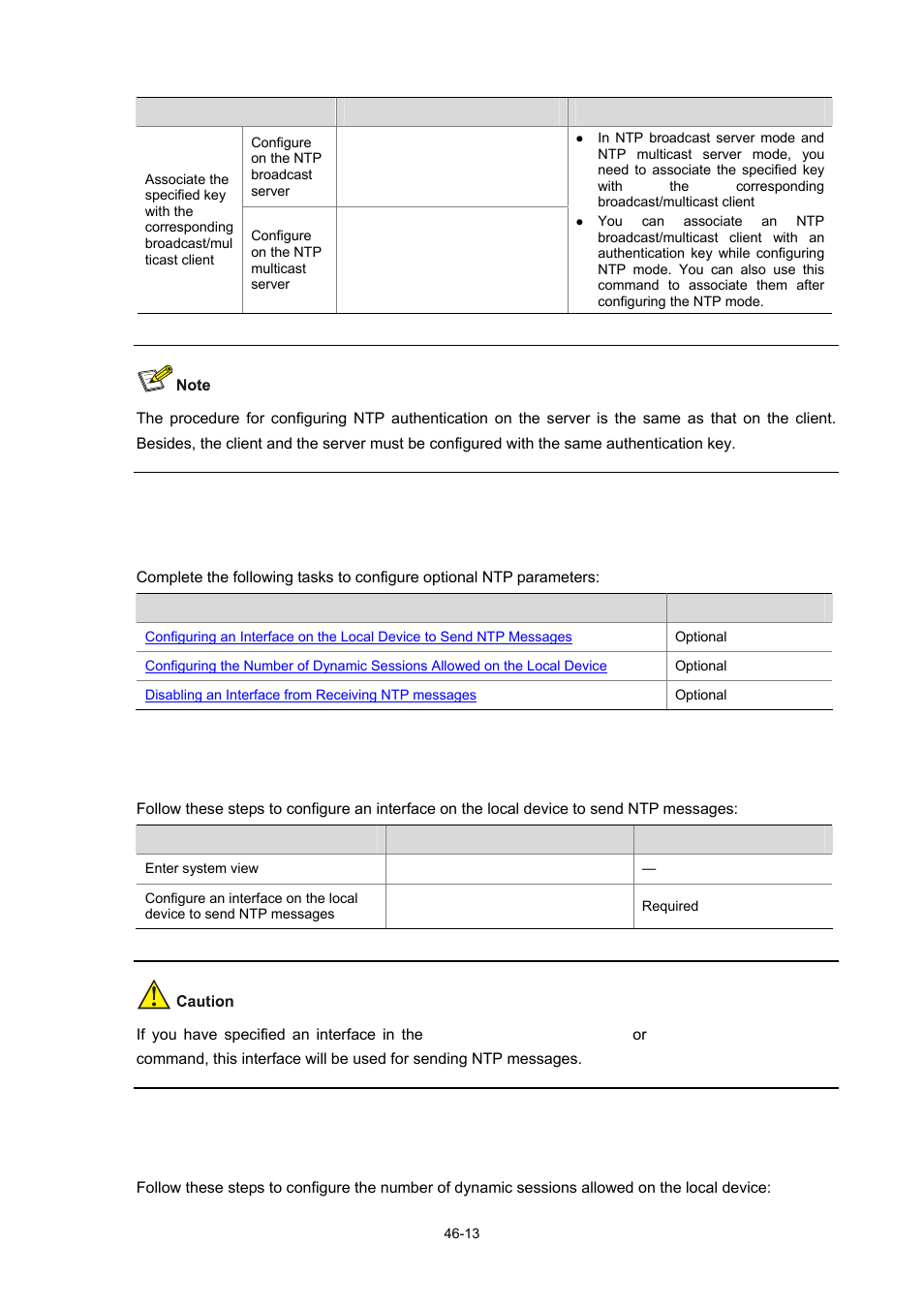 Configuring optional ntp parameters | H3C Technologies H3C WX3000 Series Unified Switches User Manual | Page 464 / 686