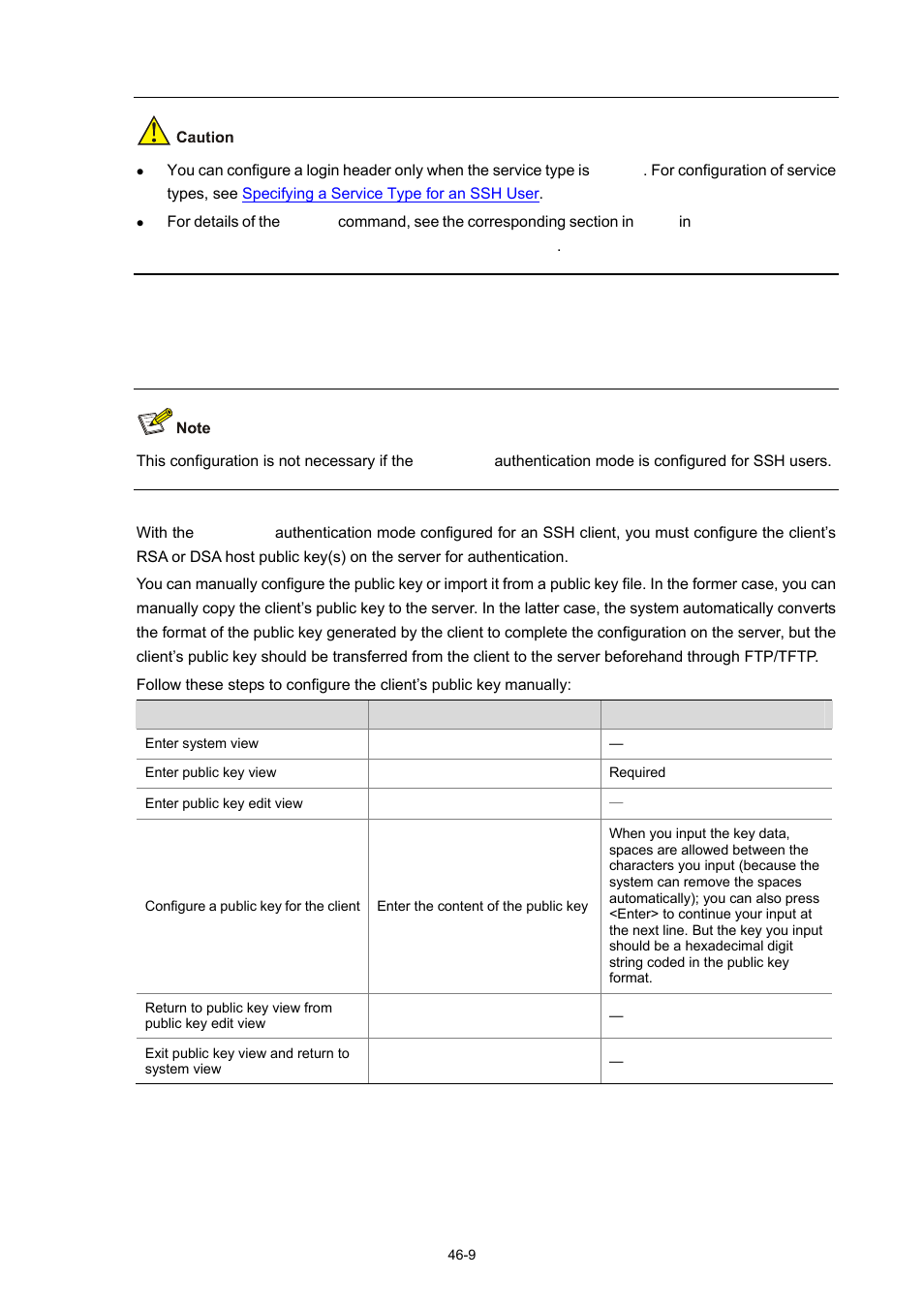 Configuring the client public key on the server, Configuring the client public key on the server -9 | H3C Technologies H3C WX3000 Series Unified Switches User Manual | Page 481 / 686