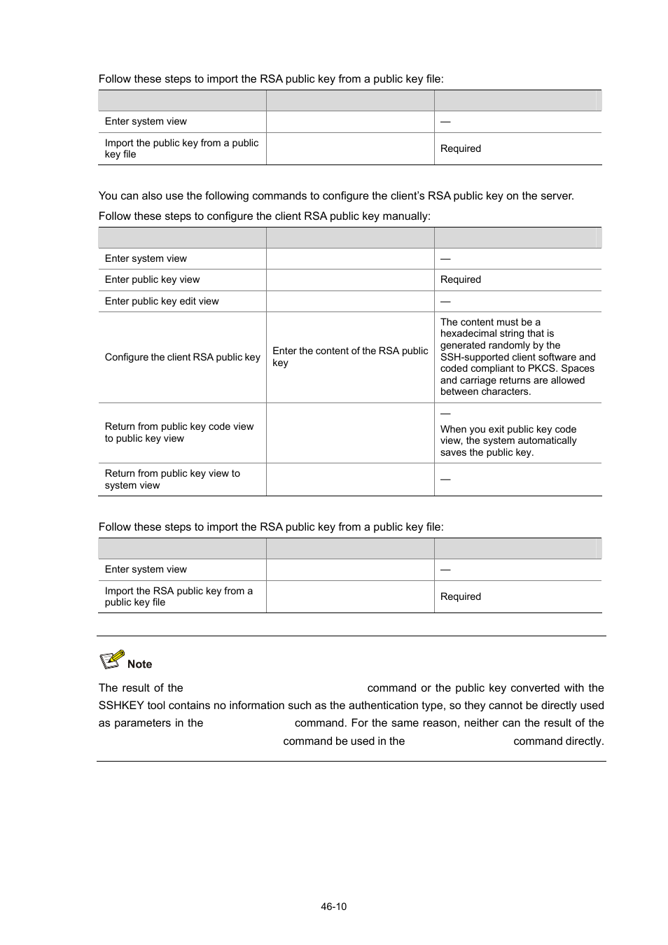 Assigning a public key to an ssh user, Assigning a public key to an ssh user -10 | H3C Technologies H3C WX3000 Series Unified Switches User Manual | Page 482 / 686