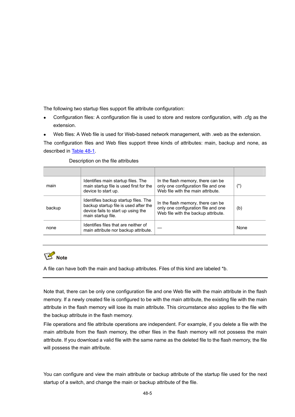 File attribute configuration, Introduction to file attributes, Configuring file attributes | 5 configuring file attributes | H3C Technologies H3C WX3000 Series Unified Switches User Manual | Page 512 / 686