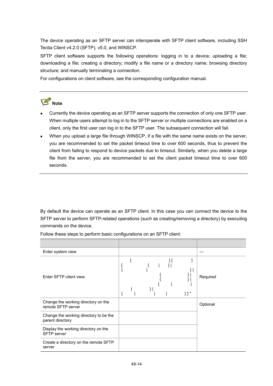 Supported sftp client software, Basic configurations on an sftp client | H3C Technologies H3C WX3000 Series Unified Switches User Manual | Page 527 / 686