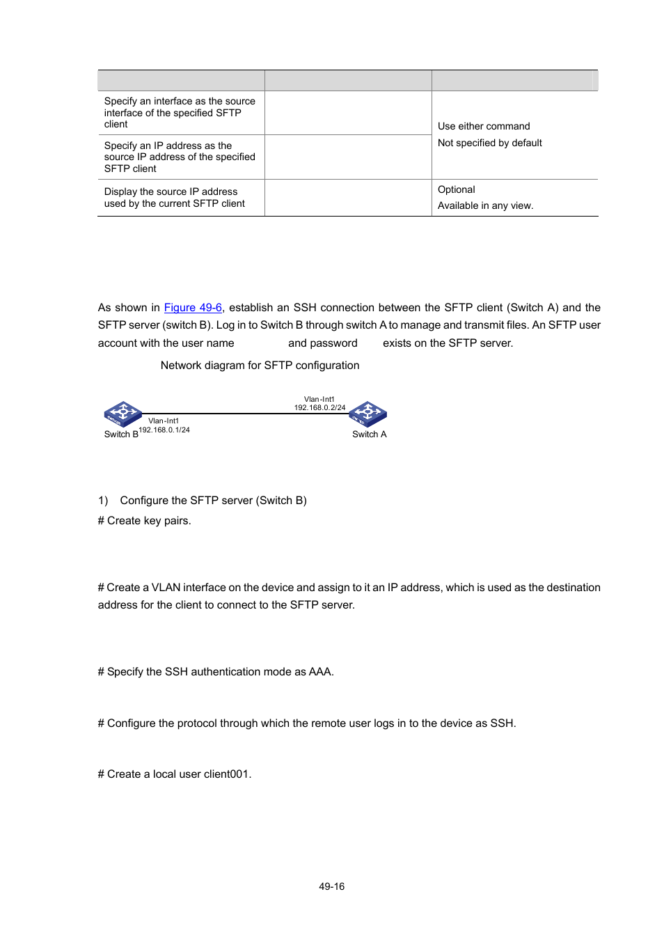 Sftp configuration example | H3C Technologies H3C WX3000 Series Unified Switches User Manual | Page 529 / 686