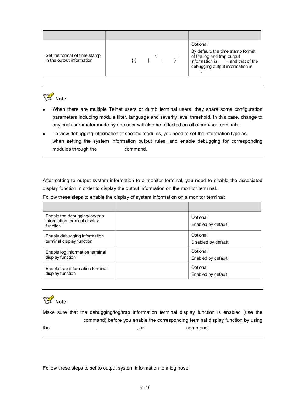 Setting to output system information to a log host | H3C Technologies H3C WX3000 Series Unified Switches User Manual | Page 546 / 686