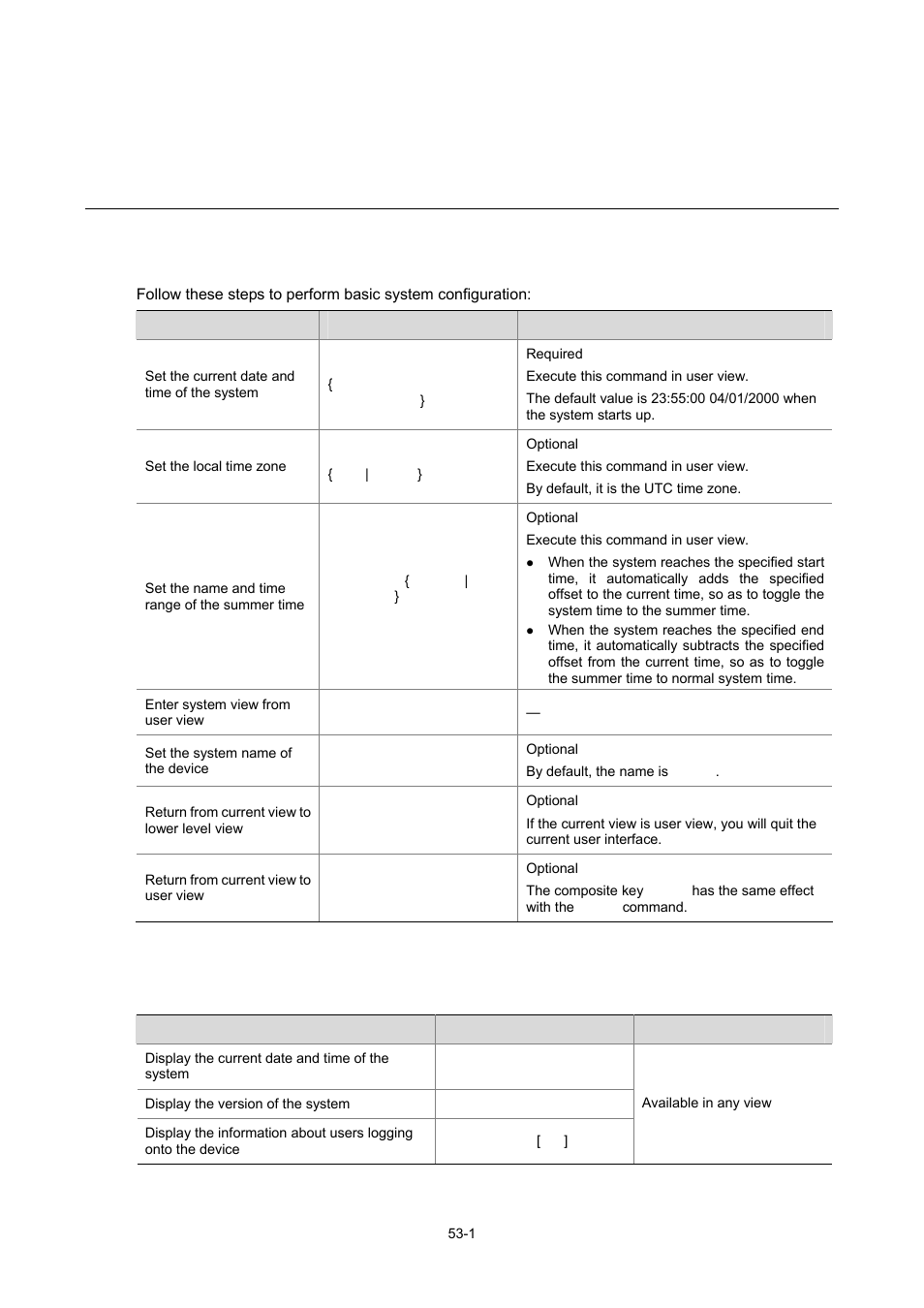 53 basic system configuration and debugging, Basic system configuration, Displaying the system status | 1 displaying the system status, Basic system configuration and debugging | H3C Technologies H3C WX3000 Series Unified Switches User Manual | Page 559 / 686