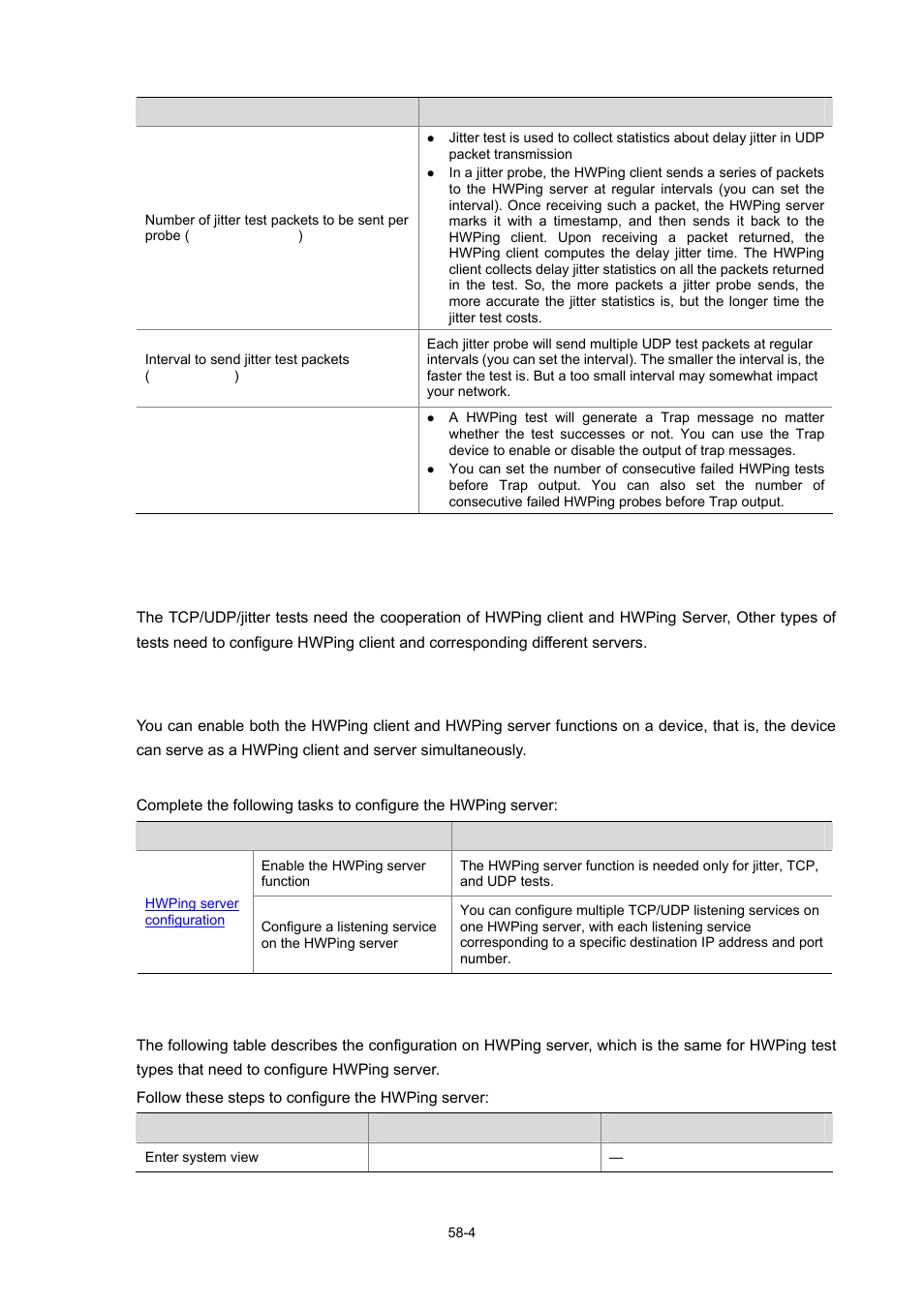 Hwping configuration, Configuration on a hwping server, Configuration on a hwping server -4 | H3C Technologies H3C WX3000 Series Unified Switches User Manual | Page 583 / 686
