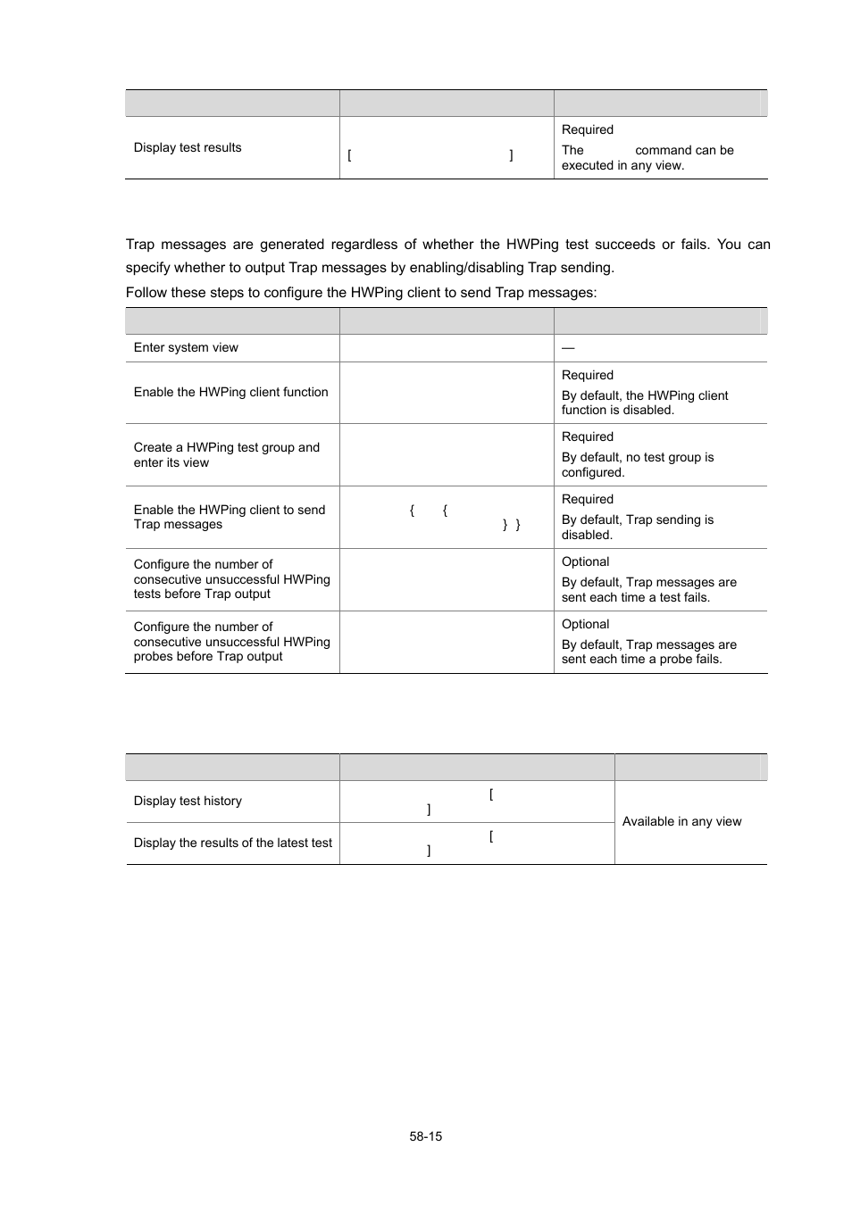 Displaying and maintaining hwping, Displaying and maintaining hwping -15 | H3C Technologies H3C WX3000 Series Unified Switches User Manual | Page 594 / 686