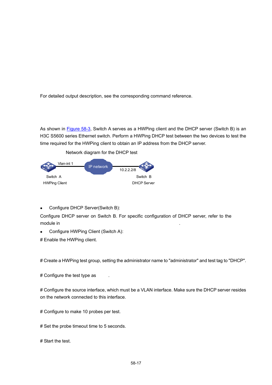Dhcp test | H3C Technologies H3C WX3000 Series Unified Switches User Manual | Page 596 / 686