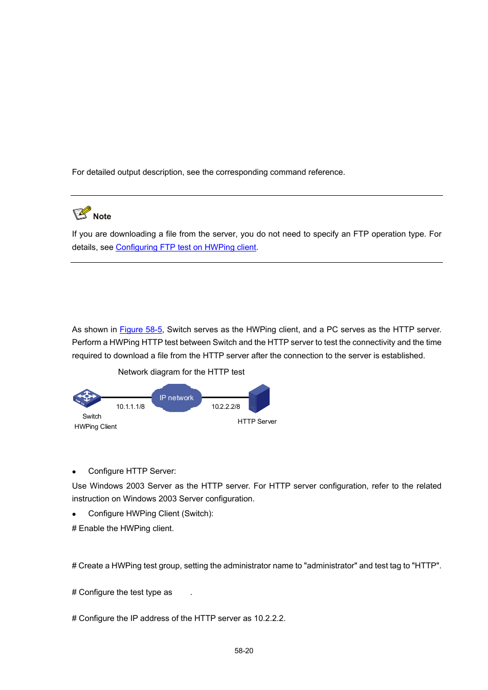 Http test | H3C Technologies H3C WX3000 Series Unified Switches User Manual | Page 599 / 686