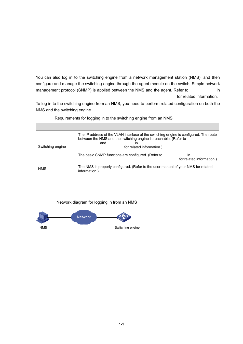 6 logging in from nms, Introduction, Connection establishment using nms | 1 connection establishment using nms, Logging in from nms | H3C Technologies H3C WX3000 Series Unified Switches User Manual | Page 60 / 686