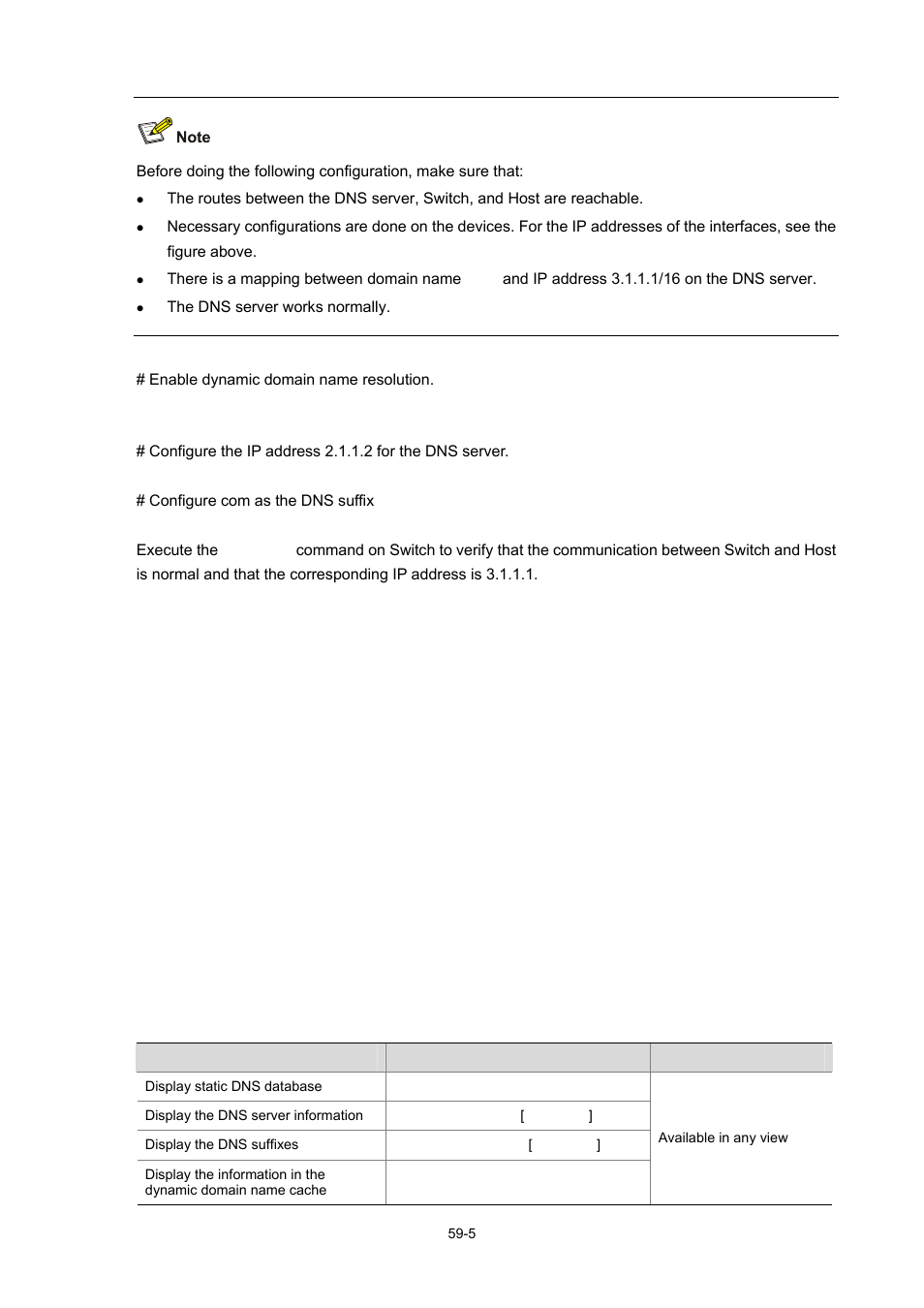 Displaying and maintaining dns | H3C Technologies H3C WX3000 Series Unified Switches User Manual | Page 614 / 686