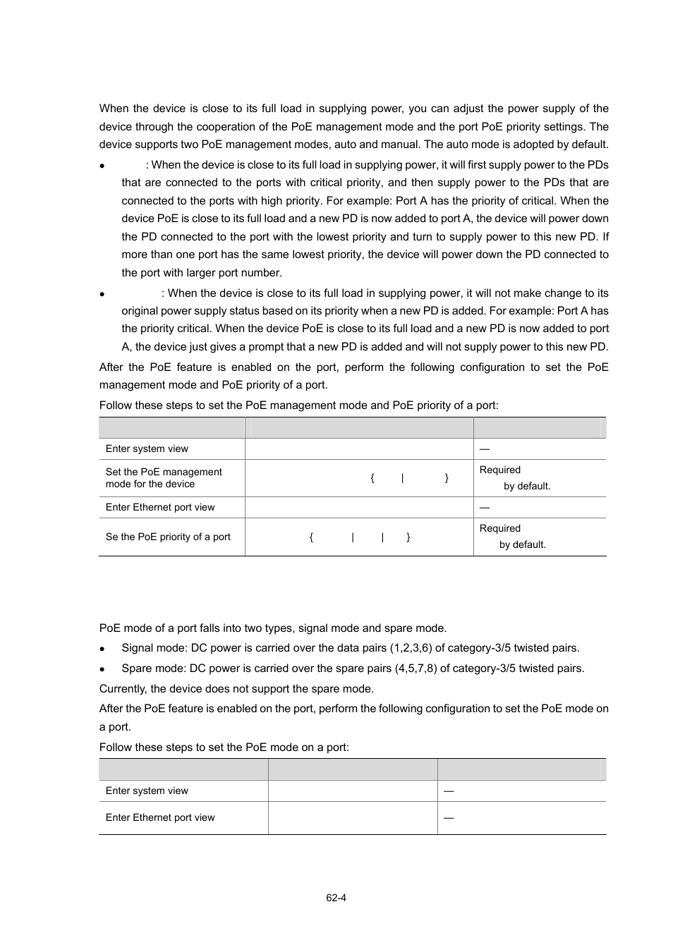 Setting the poe mode on a port | H3C Technologies H3C WX3000 Series Unified Switches User Manual | Page 634 / 686