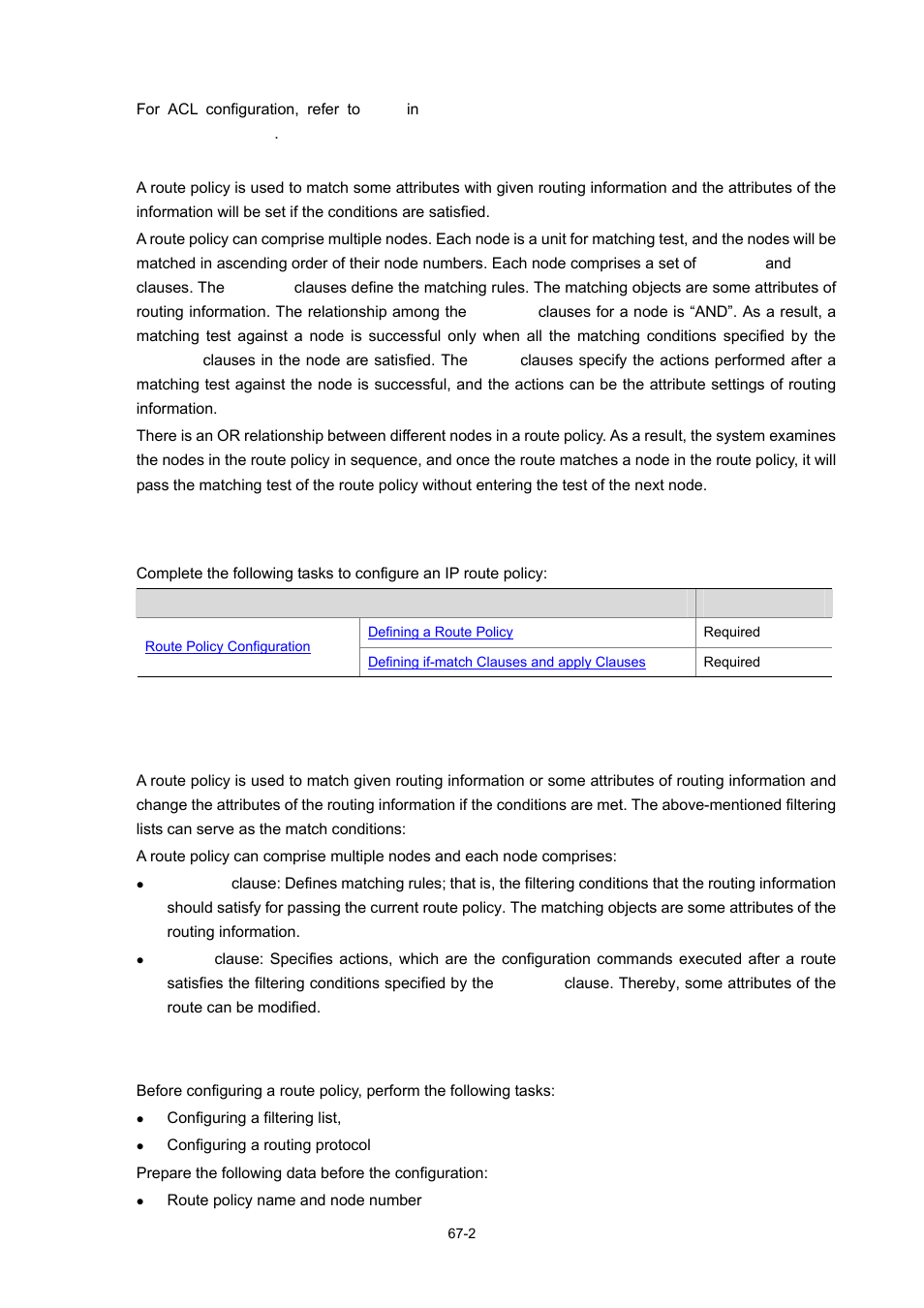 Ip route policy configuration task list, Route policy configuration, Configuration prerequisites | 2 route policy configuration | H3C Technologies H3C WX3000 Series Unified Switches User Manual | Page 663 / 686