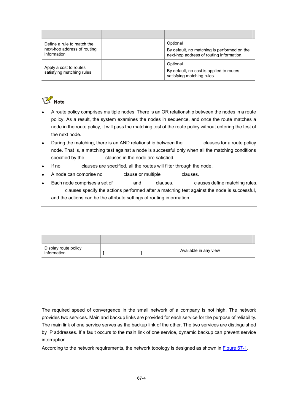 Displaying and maintaining ip route policy, Ip route policy configuration example, 4 ip route policy configuration example | H3C Technologies H3C WX3000 Series Unified Switches User Manual | Page 665 / 686