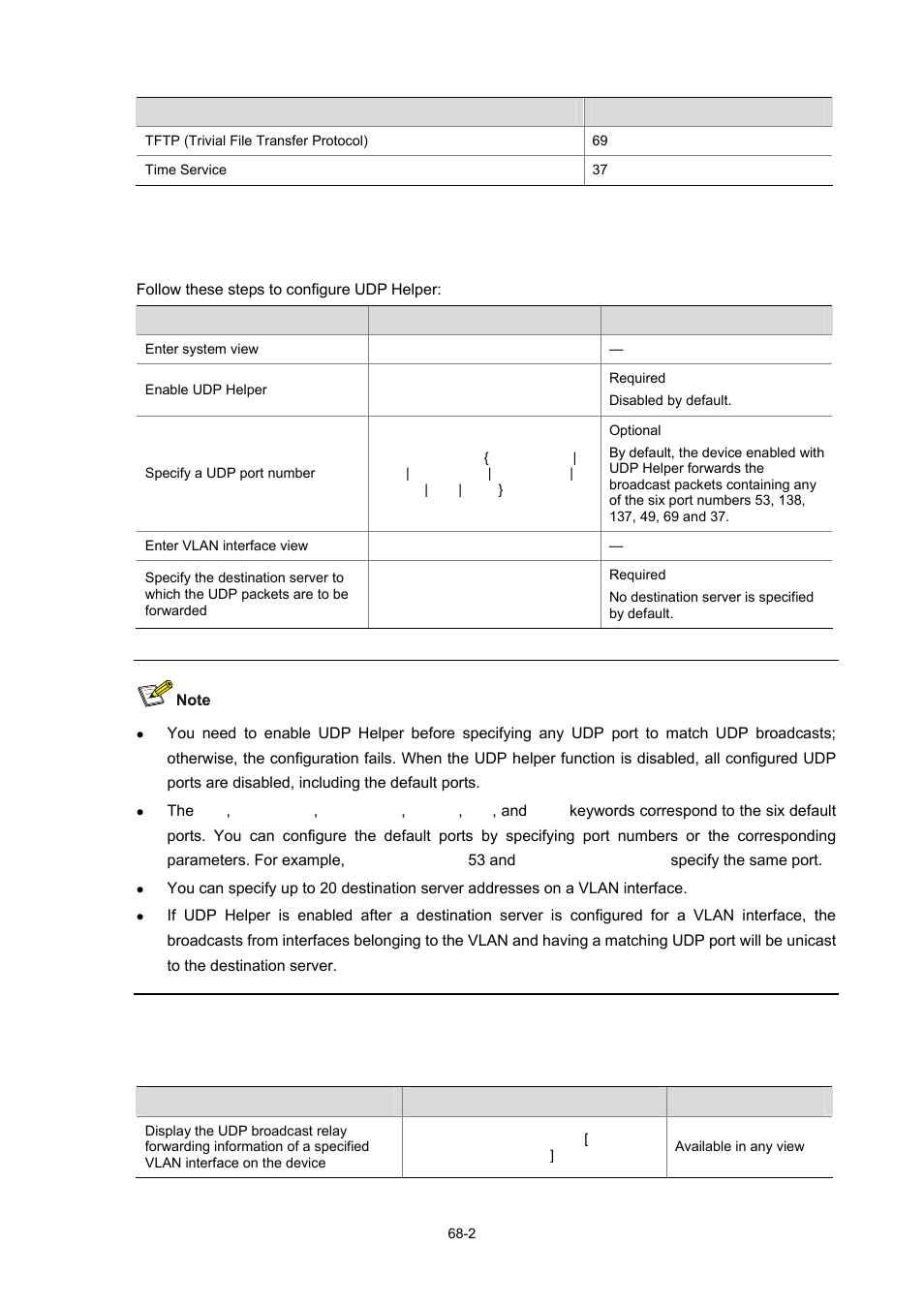 Configuring udp helper, Displaying and maintaining udp helper, 2 displaying and maintaining udp helper | H3C Technologies H3C WX3000 Series Unified Switches User Manual | Page 671 / 686