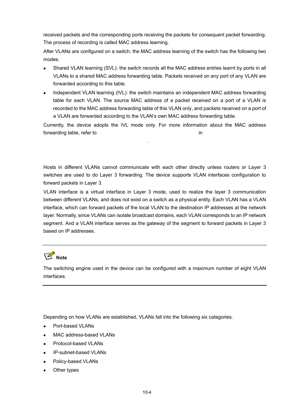 Vlan interface, Vlan classification, 4 vlan classification | H3C Technologies H3C WX3000 Series Unified Switches User Manual | Page 77 / 686